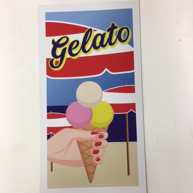 SIGN, Stall - Gelato 292 x 545mm (fits hot dog cart panels)